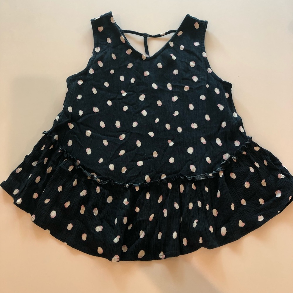 PPLA Navy Top with Polka Dots Size Girls M